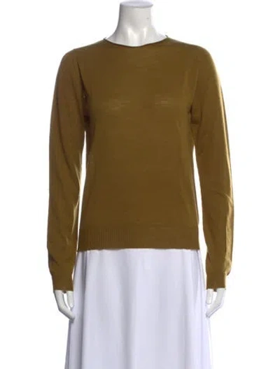 Pre-owned Rick Owens Virgin Wool Crew Neck Sweater In Green