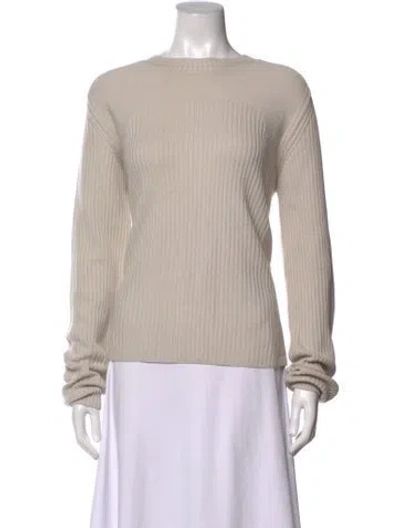 Pre-owned Rick Owens Virgin Wool Crew Neck Sweater In Neutrals