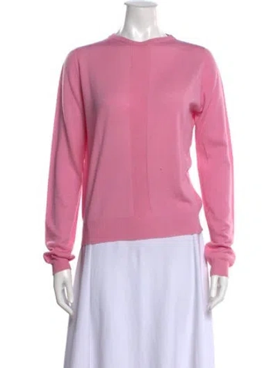 Pre-owned Rick Owens Virgin Wool Crew Neck Sweater In Pink