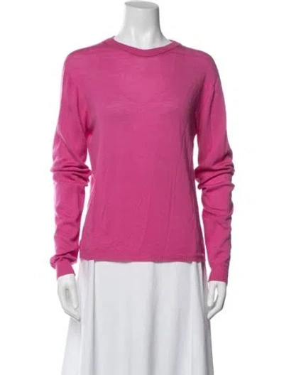 Pre-owned Rick Owens Virgin Wool Crew Neck Sweater In Pink