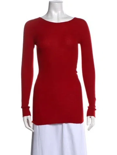 Pre-owned Rick Owens Virgin Wool Crew Neck Sweater In Red