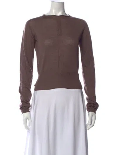 Pre-owned Rick Owens Virgin Wool Crew Neck Top W/ Tags In Brown