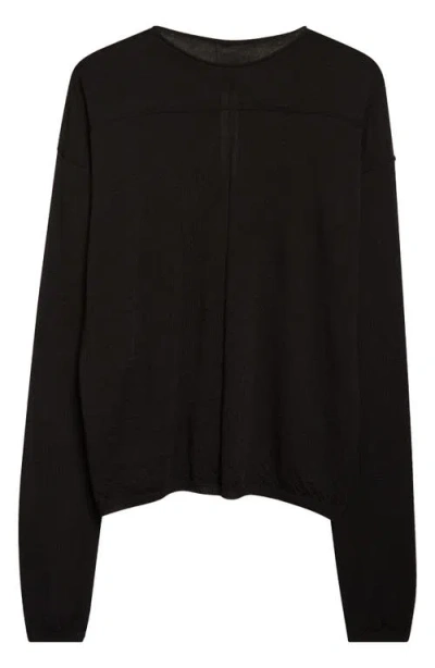 Rick Owens Virgin Wool Crewneck Sweater In Black