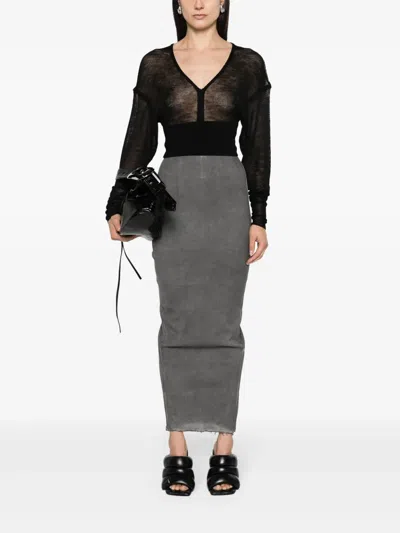 Rick Owens Virgin Wool Cropped Jumper In Black