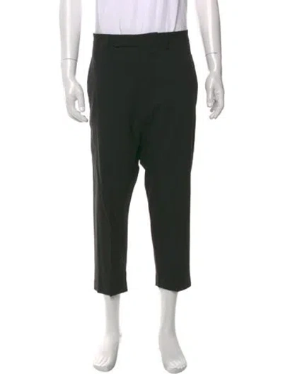 Pre-owned Rick Owens Virgin Wool Dress Pants In Black