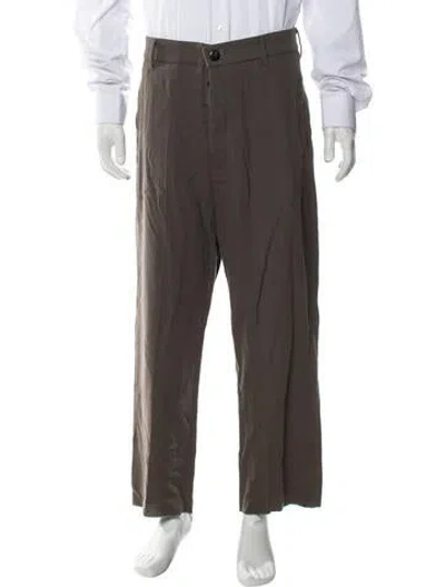 Pre-owned Rick Owens Virgin Wool Dress Pants In Brown