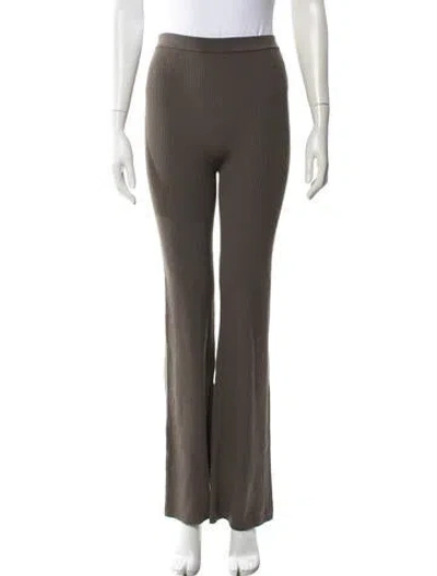 Pre-owned Rick Owens Virgin Wool Flared Pants In Neutral
