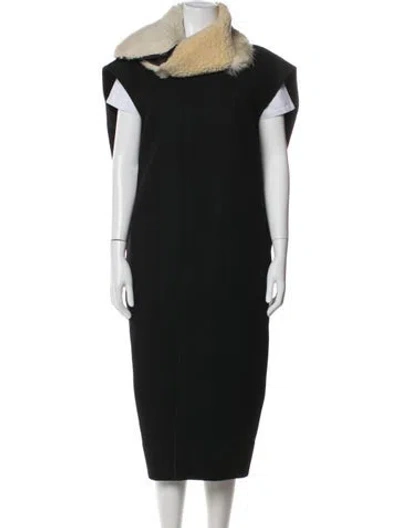Pre-owned Rick Owens Virgin Wool Fur Coat In Black