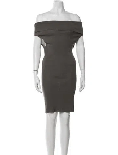 Pre-owned Rick Owens Virgin Wool Knee-length Dress W/ Tags In Grey