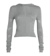 Rick Owens Virgin Wool Knitted Hoodie In Gray