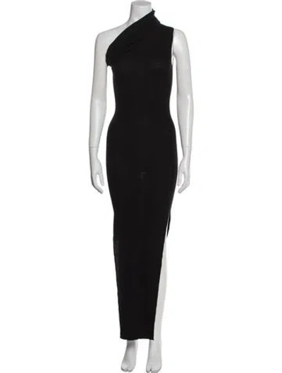 Pre-owned Rick Owens Virgin Wool Long Dress In Black