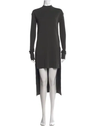 Pre-owned Rick Owens Virgin Wool Long Dress In Grey