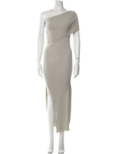 Pre-owned Rick Owens Virgin Wool Long Dress In Neutrals