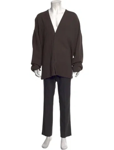 Pre-owned Rick Owens Virgin Wool Long Sleeve Shirt In Brown