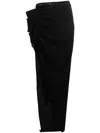 Rick Owens Draped Silk Blend Long Skirt In Schwarz