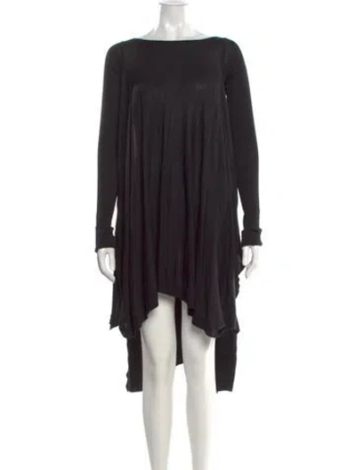 Pre-owned Rick Owens Virgin Wool Midi Length Dress In Black