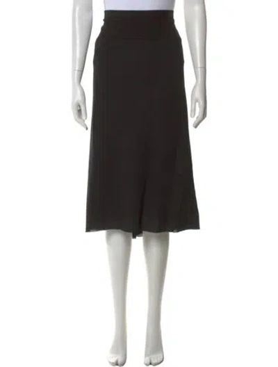 Pre-owned Rick Owens Virgin Wool Midi Length Skirt In Black