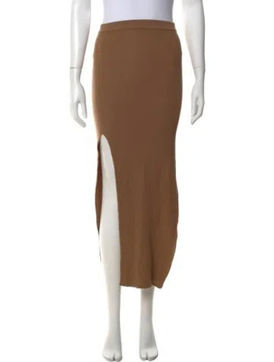 Pre-owned Rick Owens Virgin Wool Midi Length Skirt In Brown