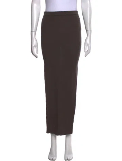 Pre-owned Rick Owens Virgin Wool Midi Length Skirt In Brown