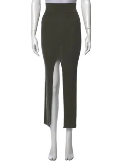 Pre-owned Rick Owens Virgin Wool Midi Length Skirt In Green