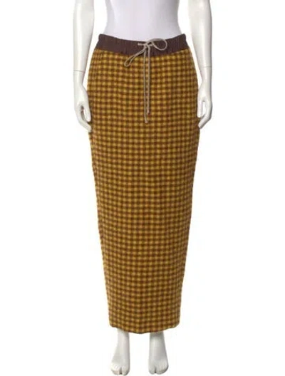 Pre-owned Rick Owens Virgin Wool Midi Length Skirt In Multi