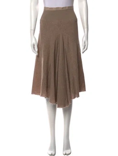 Pre-owned Rick Owens Virgin Wool Midi Length Skirt In Neutral