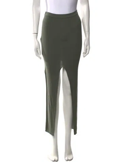 Pre-owned Rick Owens Virgin Wool Midi Length Skirt W/ Tags In Green