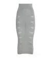 Rick Owens Virgin Wool Midi Skirt In Gray