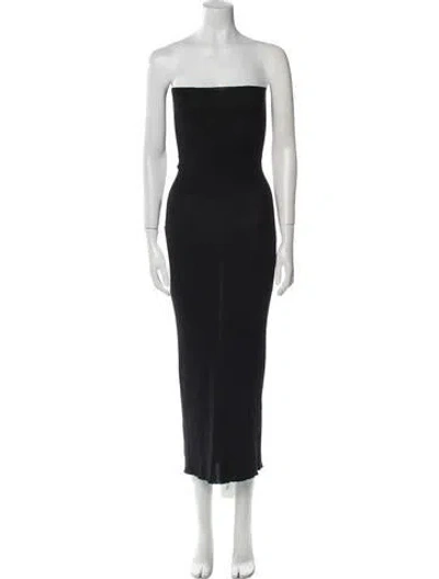 Pre-owned Rick Owens Virgin Wool Mini Dress In Black