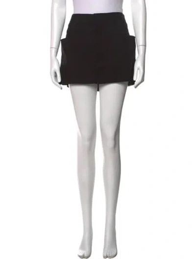 Pre-owned Rick Owens Virgin Wool Mini Skirt In Black