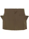 Rick Owens Virgin Wool Mini Skirt In Green