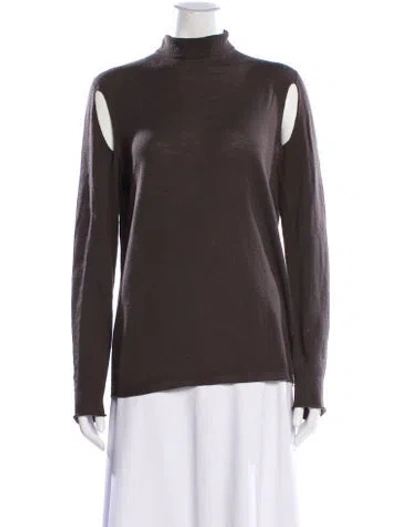 Pre-owned Rick Owens Virgin Wool Mock Neck Sweater In Gray