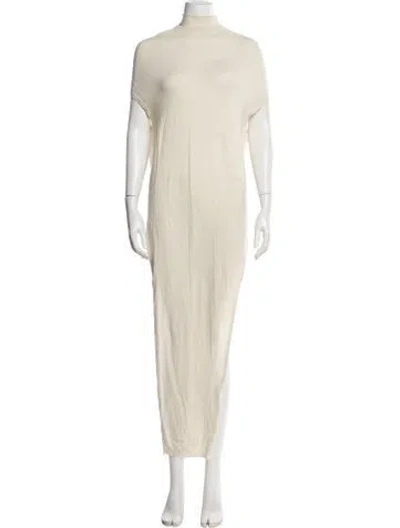 Pre-owned Rick Owens Virgin Wool Mock Neck Sweater In Neutral