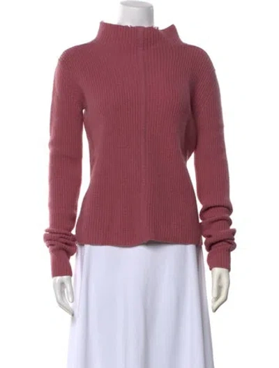 Pre-owned Rick Owens Virgin Wool Mock Neck Sweater W/ Tags In Pink