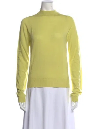 Pre-owned Rick Owens Virgin Wool Mock Neck Sweater In Yellow