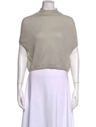 Pre-owned Rick Owens Virgin Wool Mock Neck Top In Grey