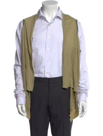 Pre-owned Rick Owens Virgin Wool Open Front Cardigan In Blue