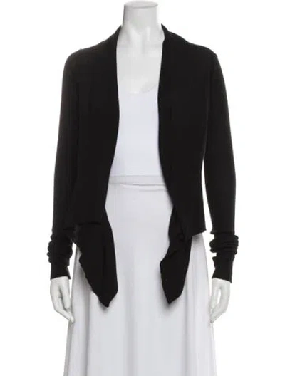 Pre-owned Rick Owens Virgin Wool Open Front Sweater In Black