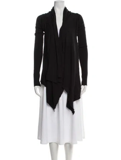 Pre-owned Rick Owens Virgin Wool Open Front Sweater In Black