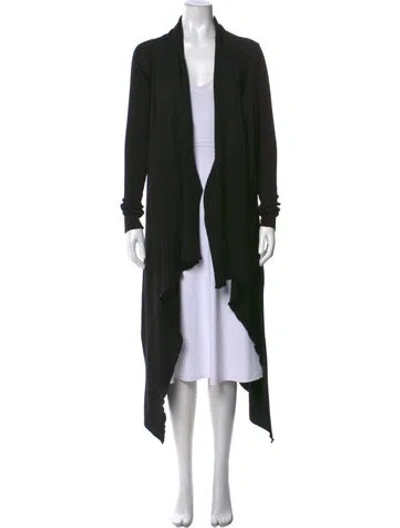 Pre-owned Rick Owens Virgin Wool Open Front Sweater In Black