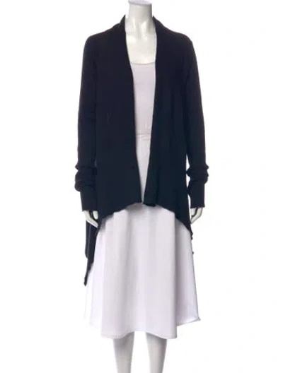 Pre-owned Rick Owens Virgin Wool Open Front Sweater In Blue