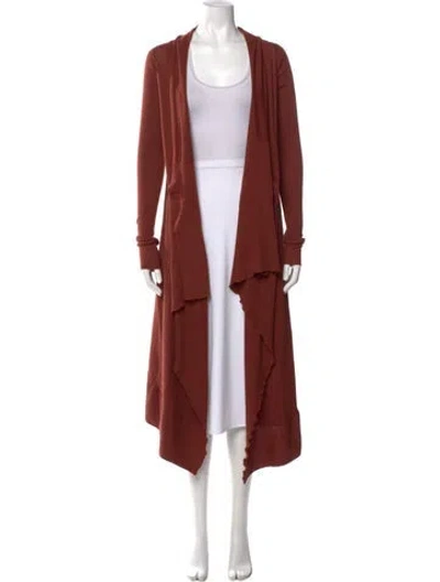 Pre-owned Rick Owens Virgin Wool Open Front Sweater In Brown