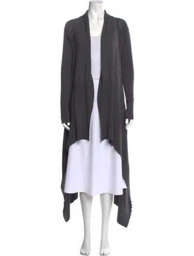 Pre-owned Rick Owens Virgin Wool Open Front Sweater In Gray