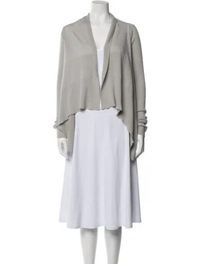 Pre-owned Rick Owens Virgin Wool Open Front Sweater In Gray
