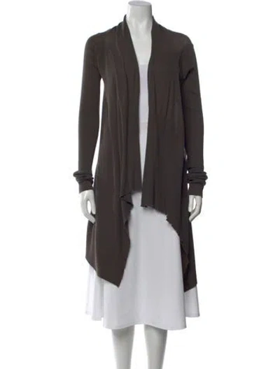 Pre-owned Rick Owens Virgin Wool Open Front Sweater In Green