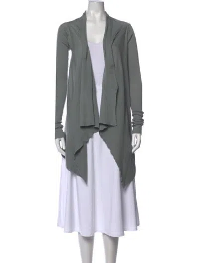 Pre-owned Rick Owens Virgin Wool Open Front Sweater In Grey