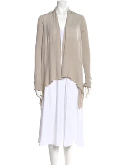 Pre-owned Rick Owens Virgin Wool Open Front Sweater In Neutral