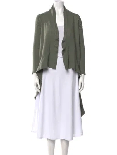 Pre-owned Rick Owens Virgin Wool Open Front Sweater W/ Tags In Gray