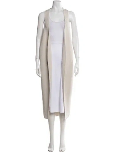 Pre-owned Rick Owens Virgin Wool Open Front Sweater W/ Tags In Neutral