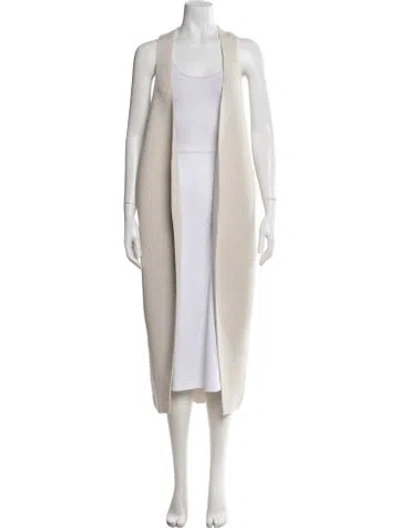 Pre-owned Rick Owens Virgin Wool Open Front Sweater W/ Tags In Neutral